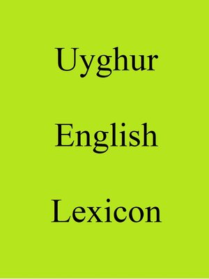 cover image of Uyghur English Lexicon